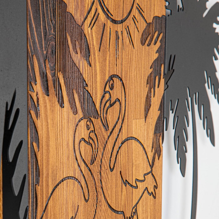 Wallity Tulip Accesorio decorativo de pared Negro y Nogal